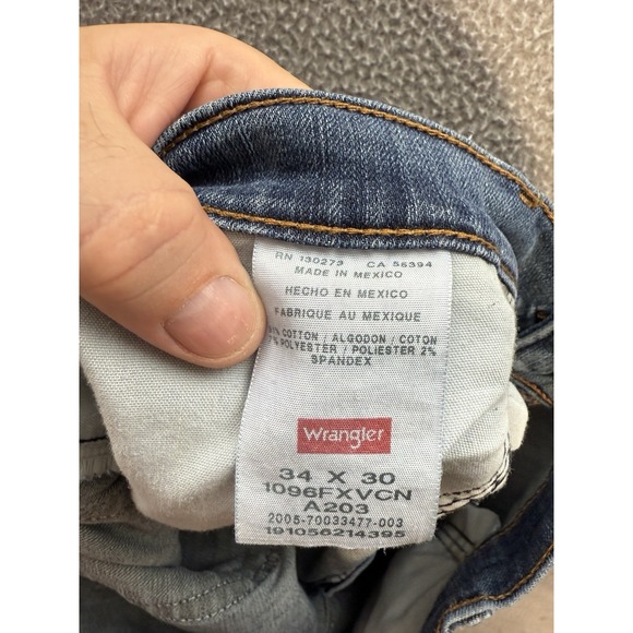 Wrangler Jeans Mens 34x30 Blue Denim Regular Fit Flex Workwear Skater Grunge * - Picture 8 of 10
